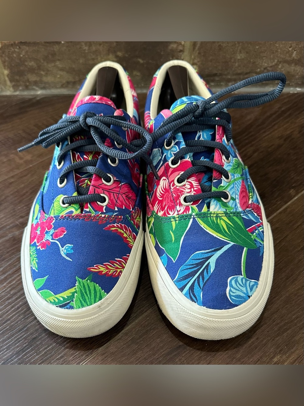 Polo Ralph Lauren Keaton Pony Villa Floral Navy Sneakers Men’s Size 9 Canvas